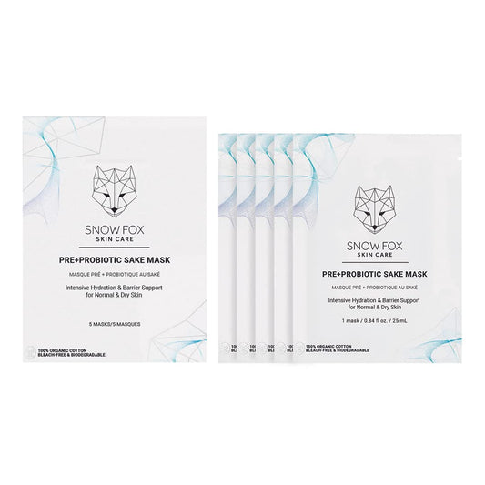 Snow Fox Skincare Pre+Probiotic Sake Mask to Brighten and Evens Out Skin Tone