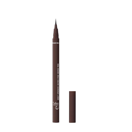 e.l.f. Holy Strokes Micro-Fine Brow Pen, Liquid Waterproof Eyebrow Makeup For Detailing & Adding Dimension, Vegan & Cruelty-Free, Dark Brown