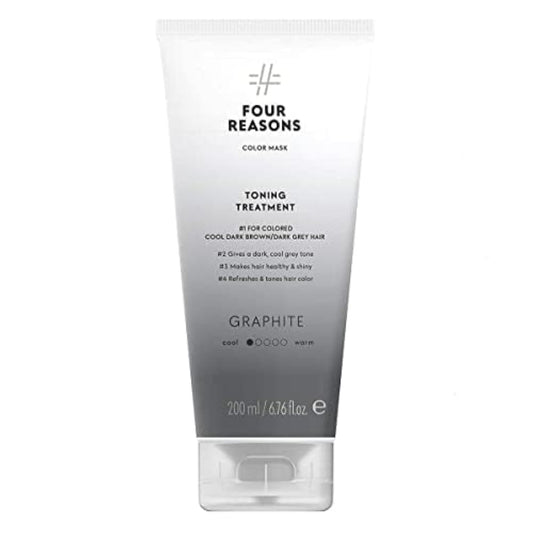 FOUR REASONS Color Mask - Graphite - (27 Colors) Toning Treatment, Color Depositing Conditioner, Tone & Enhance Color-Treated Hair - Semi Permanent Hair Dye, Vegan and Cruelty-Free, 6.76 fl oz