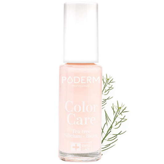 PODERM - nail Polish – Enriched with Tea Tree – Improves nail appearance – Ingredients Natural/Vegan - foot/hand - Swiss Made (Powder Pink)