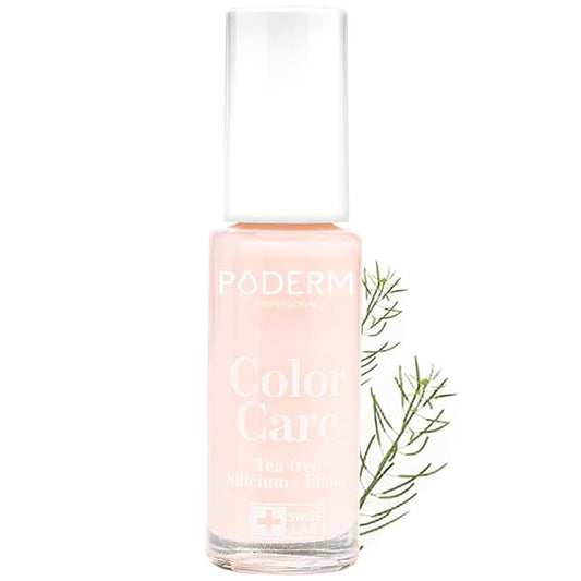 PODERM - nail Polish – Enriched with Tea Tree – Improves nail appearance – Ingredients Natural/Vegan - foot/hand - Swiss Made (Powder Pink)
