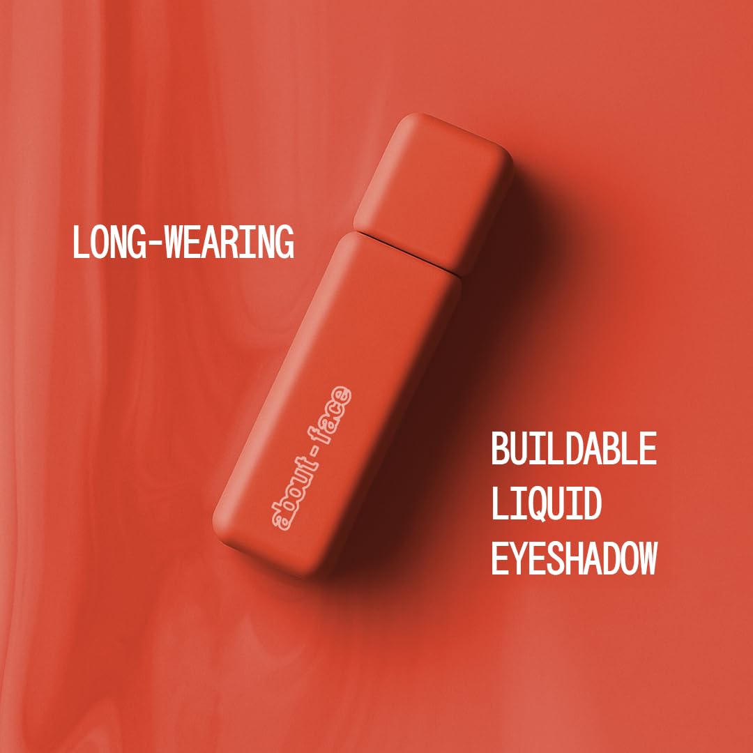 aboutface Matte Fluid Eye Paint Marigold – High-Pigment Liquid Eyeshadow, Long-Lasting, No-Budge Matte Finish, Vegan & Cruelty-Free (Bright Coral)