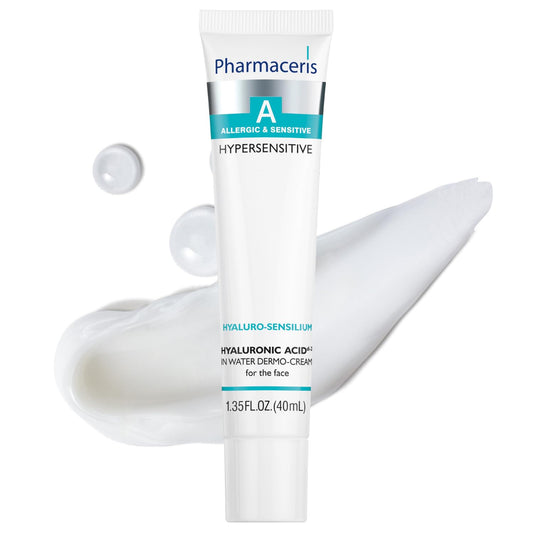 Hyaluronic Acid Water Cream, Moisturizing Face Cream, Hydrates & Soothes, Helps Strengthen Skin Barrier, Lightweight Daily Cream for Dry, Sensitive & Allergy-Prone Skin, HYALURO-SENSILIUM