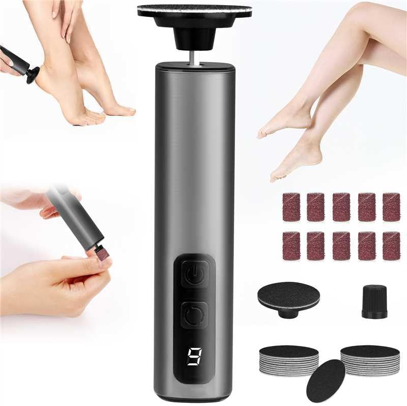 Electric Foot Callus Remover，2 in 1 Callus Romover for Feet, 9 Speed Adjustable Professional Electric Foot Sanders with Rechargeable Battery, Foot File Pedicure Foot Scrubber for Women Men