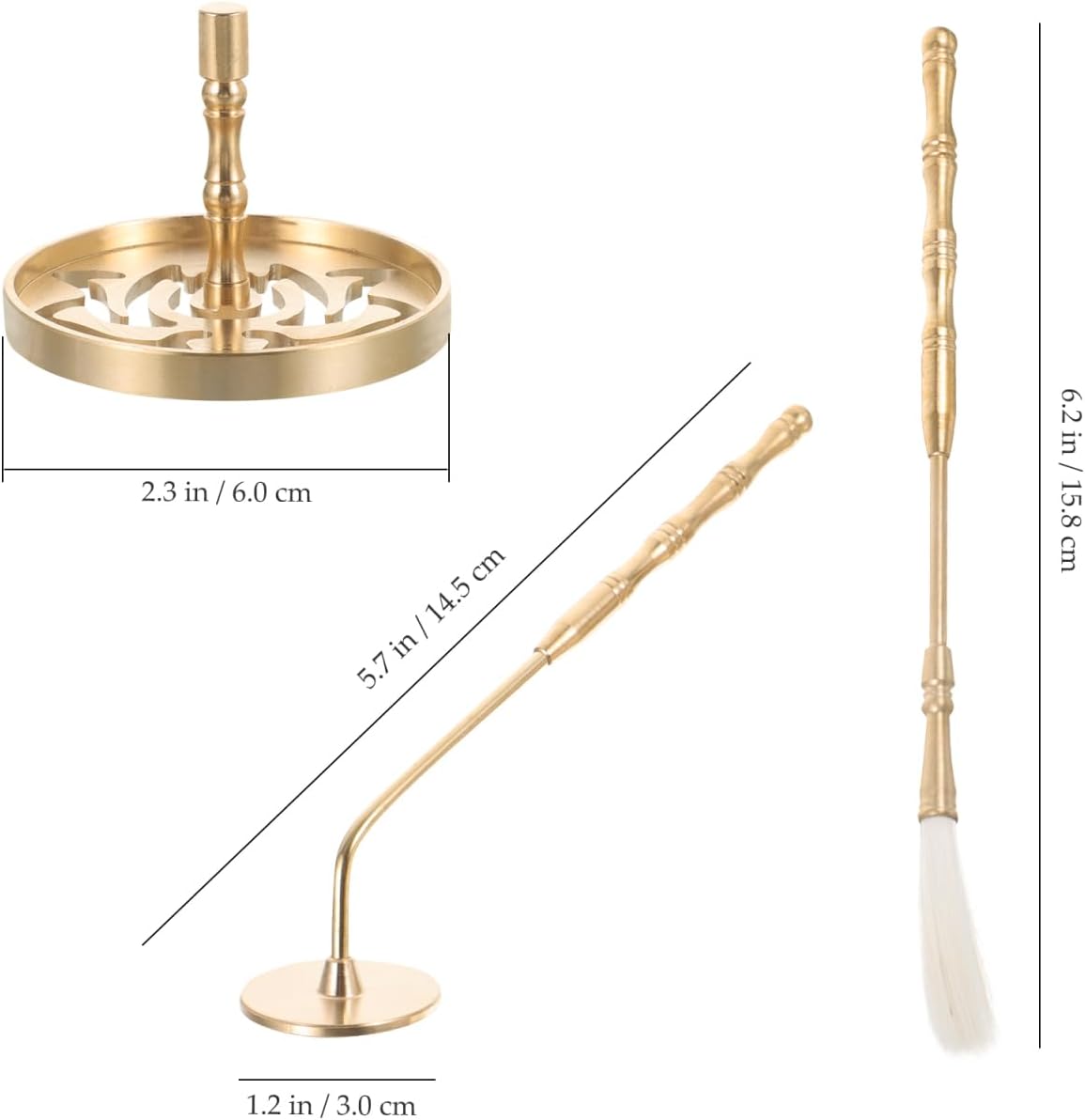 Incense Burner Kit 5pcs - Incense Cone Molds, Press, Shovel, Brush - Brass Chinese Incense Burner Kit Incense Making Kit for Yoga Meditation DIY Home Fragrance