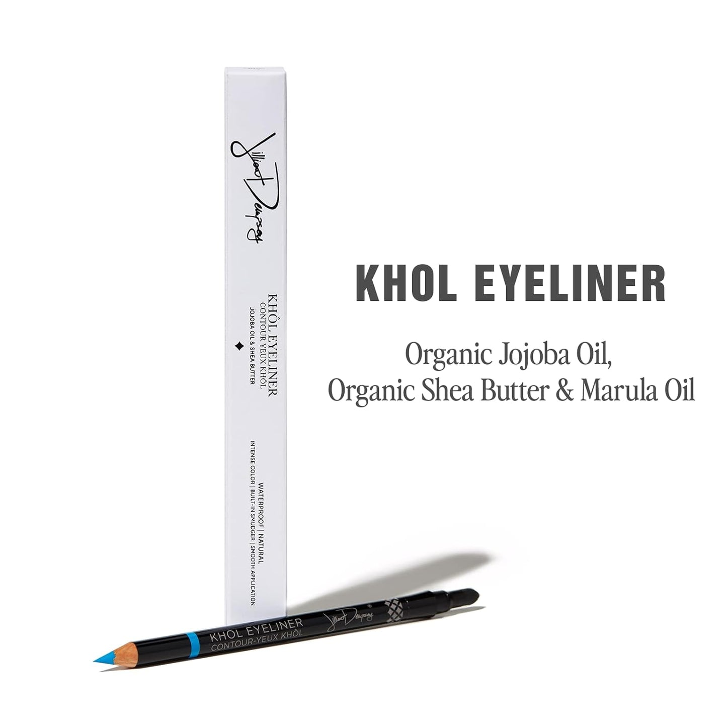 Jillian Dempsey Khol Eyeliner: Clean, Waterproof Eyeliner Pencil with Built-In Smudger for Effortless Blending – Rich Pigment, Cruelty-Free, Chimpy Blue