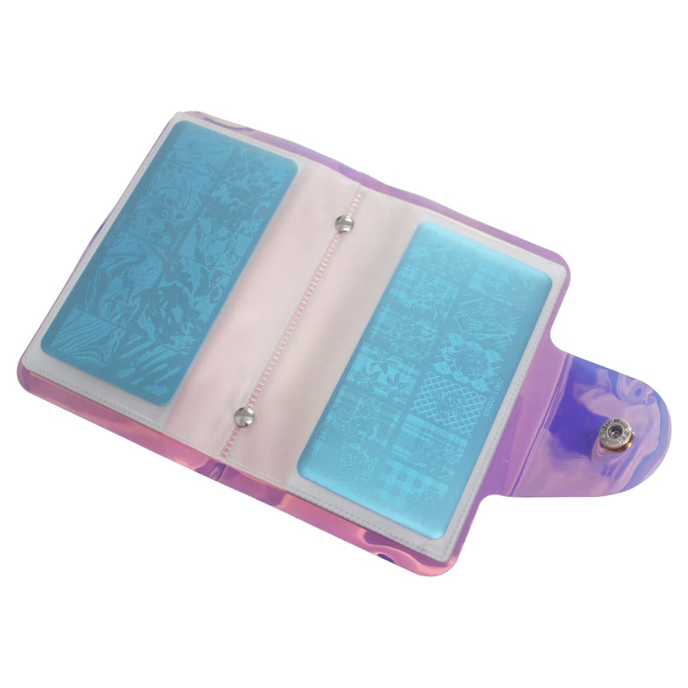 VNC Nail Art Stamp Plate Collection 20 Solts Pink Color Image Plate Organizer for 6X12cm Size Stamping Nail Art Plate