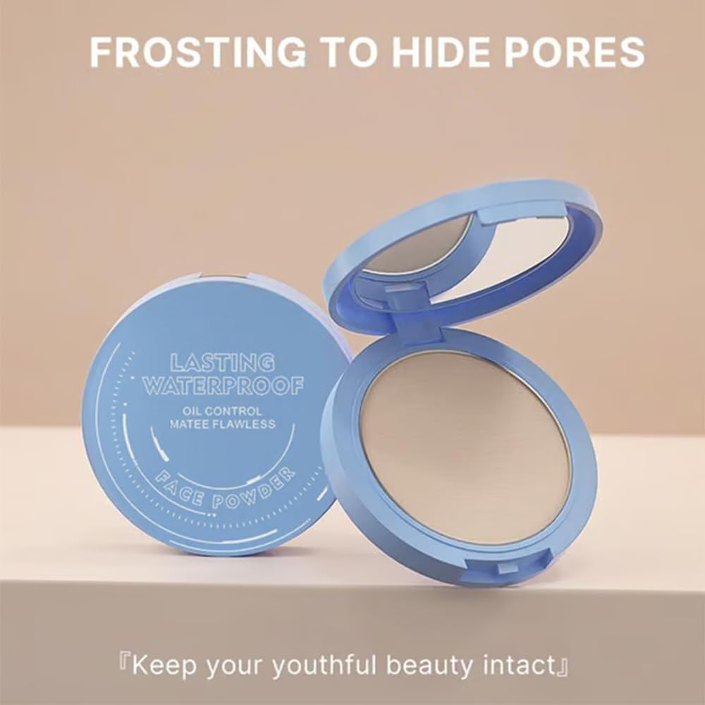 Beauty Powder Cake For Makeup Hold, Face Powder Waterproof Sets Makeup, Matte Perfection Pressed Powder, Long Wearing, Oil & Shine Control for All Skin Tones (#6, 1)