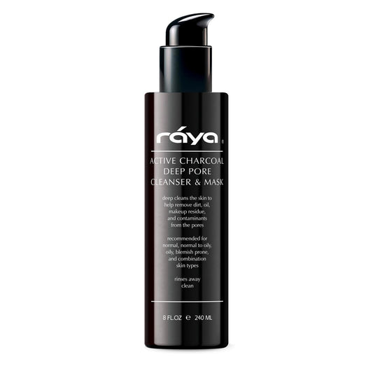 Raya Active Charcoal Deep Pore Facial Cleanser and Mask (121) | Deep Pore Cleansing Fluid for Combination, Oily, and Blemished Skin | Can Be Used as a Deep Pore Detox Mask for Combination Skin