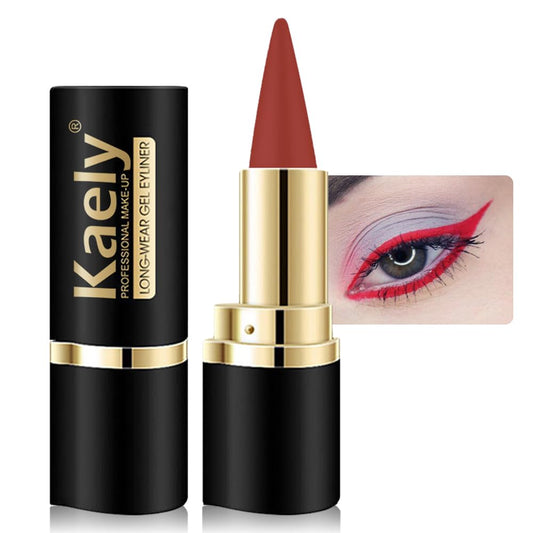 Kaely Red Gel Eyeliner Pencil,Waterproof Smudge Proof Eye Liner Pen,Cat Eye Goth Halloween Makeup,Eye Black Face Paint Lipstick Crayon,Color Colorful Eyeliner Eyeshadow Stick,12