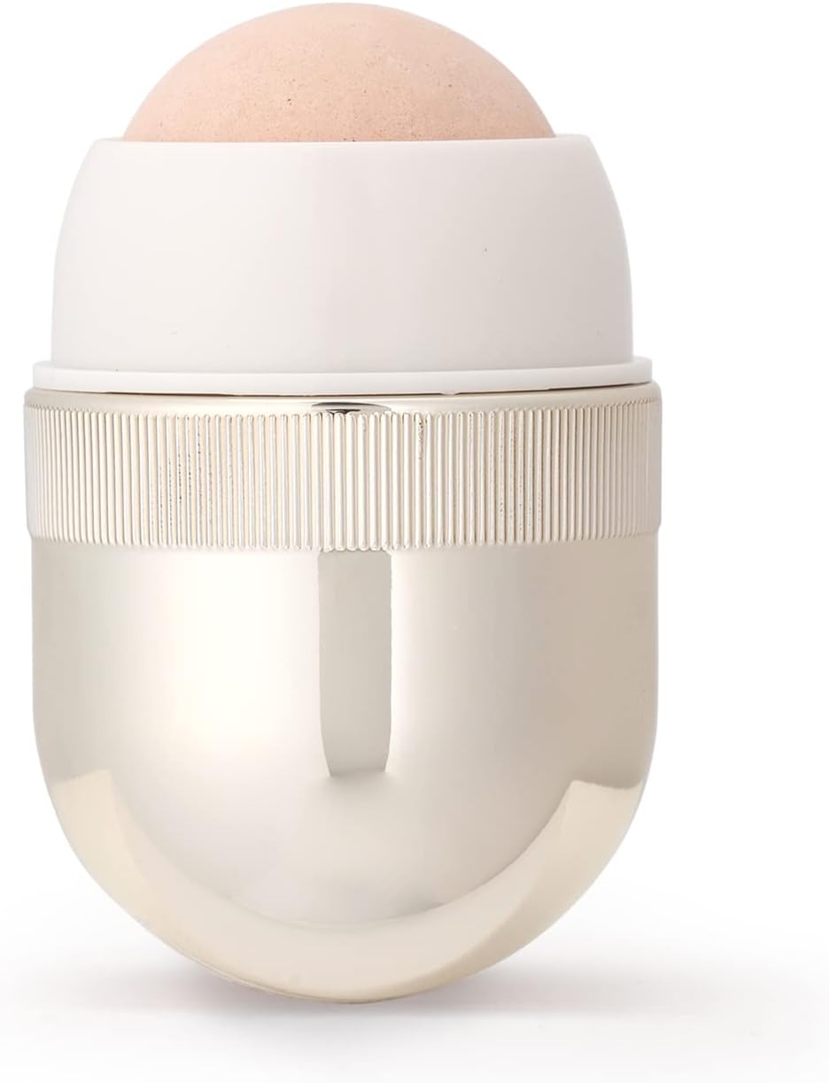 Korean Beauty Oil-Absorbing Volcanic Face Roller, Portable and Reusable Skincare Tool for Oily Skin, Shine Control, Oil Absorber tool for Face (Gold)