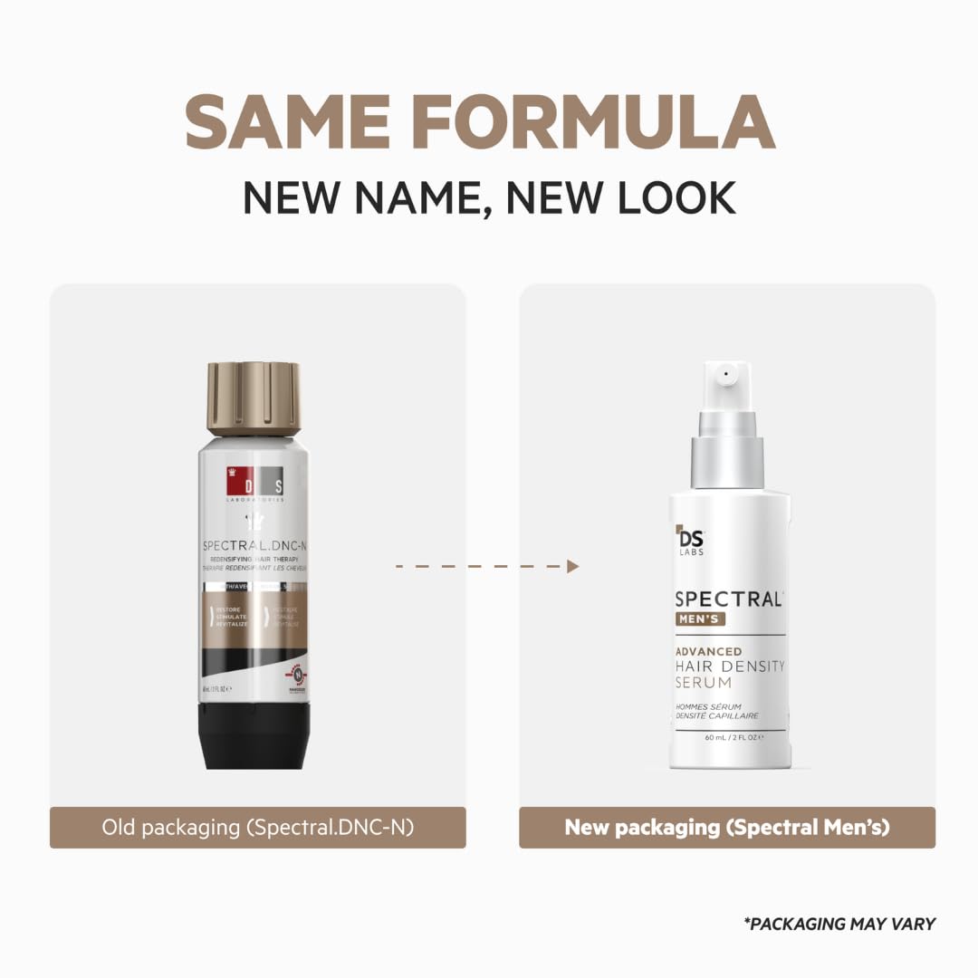 DS Labs Spectral Men’s Hair Density Serum (formerly Spectral.DNC-N), 60mL - Lightweight Leave-In for Fuller Looking, Thicker Looking Hair, Fast Absorbing, Non-Greasy, For All Hair Types