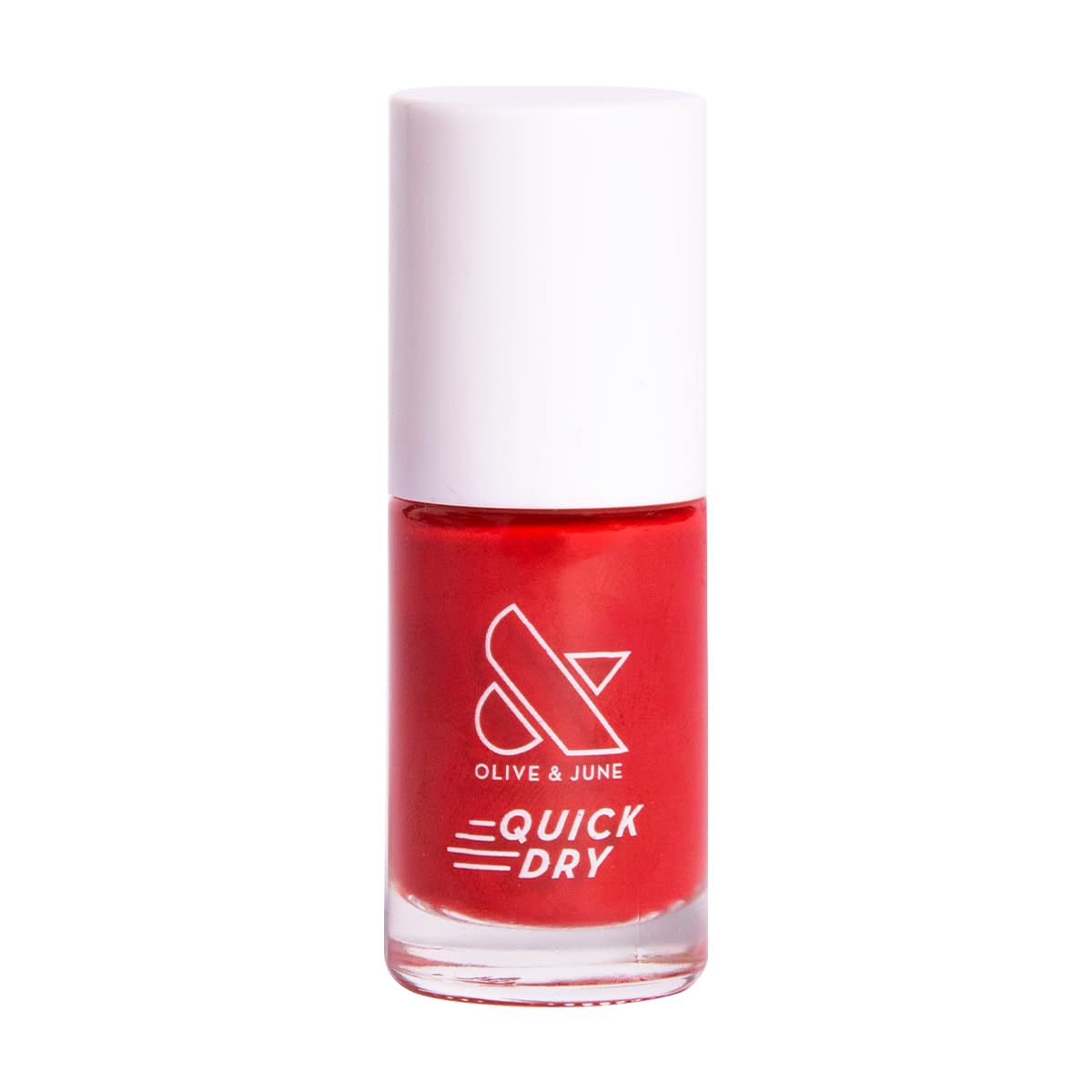 Olive & June Quick Dry Nail Polish | Instant, Fast-Drying, Smudgeproof Color | 15-free, Vegan, Cruelty-Free Formula | Lasts up to 5 Days | Salon-Quality Manicure, Pedicure at Home | Smooch Scarlet Red
