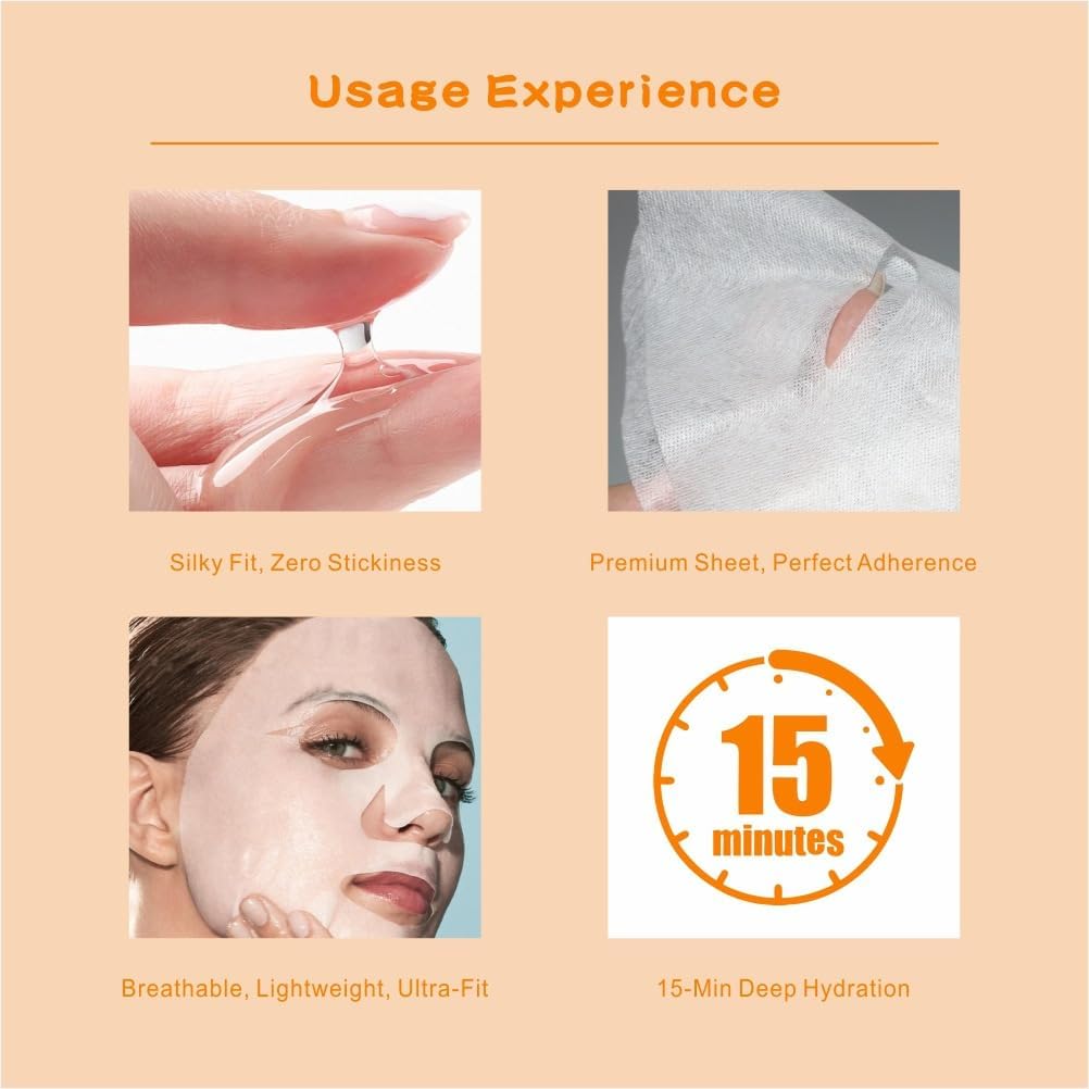 24 Pack Sheet Face Masks Skincare for All Skin Types, Hydrating Face Mask Beauty Suitable for Sensitive Skin, Birthday Party Spa Gift for Kids Teens Girls