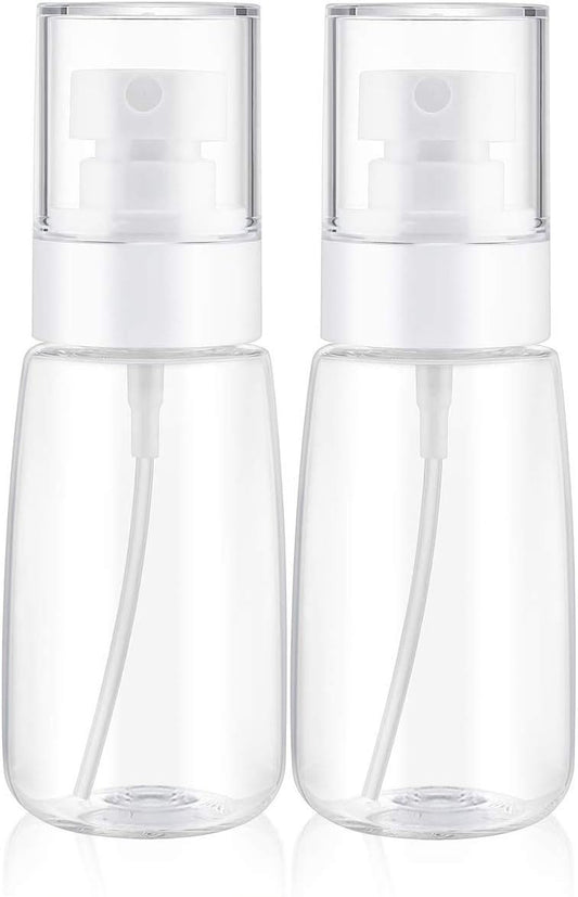 Spray Water Bottle Hair Mister, Fine Mist Stylist Sprayers 360 Empty Small Misting Spritzer, Perfume Atomizer with Pump Clear Containers 2PCS/2oz