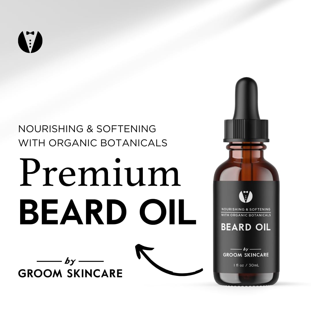 GROOM Forest Scented Beard Oil for Men | Woodsy Beard Conditioner & Moisturizer | Lightweight, Non-Greasy Formula | Softens Hair, Fights Flakes | 1 oz