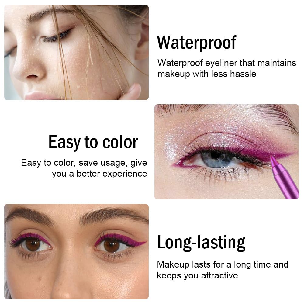 Kaely Gel Eyeliner Pencil for Women, Grape Purple Eye Liner Waterproof Smudge Proof with Sharpener, Waterline Eye Makeup Liners, delineador de ojos contra el agua, Vegan & Cruelty-Free, 05