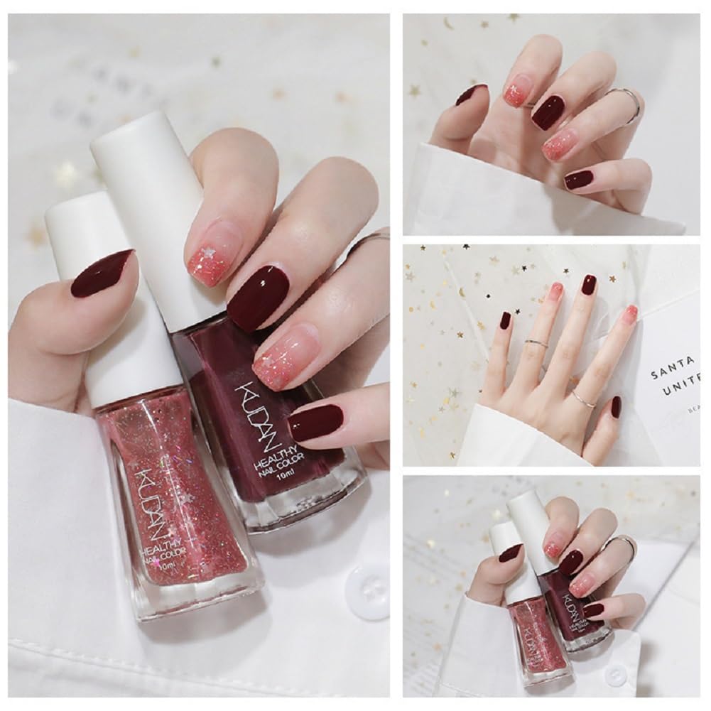 Nail Polish set - Nail Lacquer Quick Dry, Full Size, Vibrant, Colorful, Trendy, Glitter, Glossy, Metallic, Matte Nail Art Nail Shades (N20 Rose red, 52g)