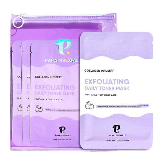 Exfoliating Face Masks (10-Pack) Korean Skincare Infused with Exfoliating Collagen, AHA, Glycolic Acid, BHA, Niacinamide & Ceramide - Revitalizing Solution for Smooth, Radiant Skin