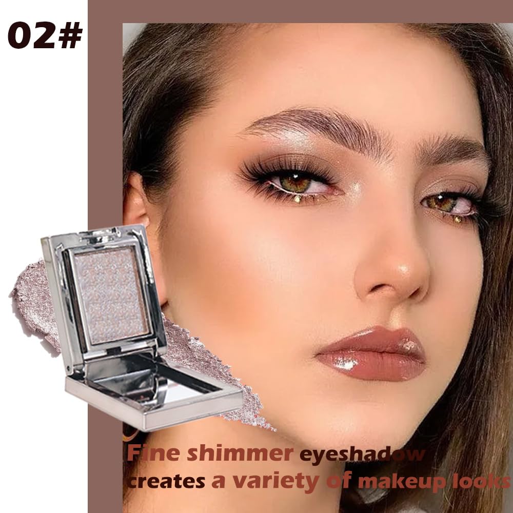Taupe Mauve Shimmer Single Eye Shadow Palette Makeup with Mirror,Neutral Powder Monochrome Eyeshadow for Older Women,Waterproof Long Lasting Naturing-Looking sombras para ojos