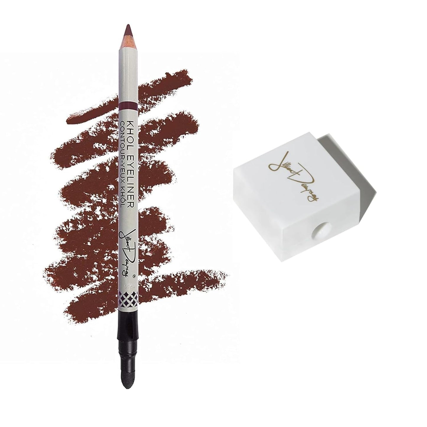 Jillian Dempsey Khôl Eyeliner & Sharpener Bundle: Rich Brown Eyeliner Pencil with Built-In Smudger + Precision Sharpener