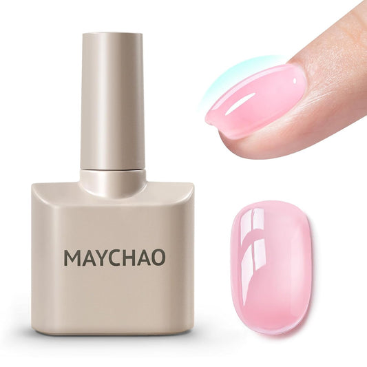 MAYCHAO Pink Builder Gel for Nails, 15ml Nail Strengthener in a Bottle, Nail Extension Hard Gel, Soak Off Long Lasting UV Light Cure