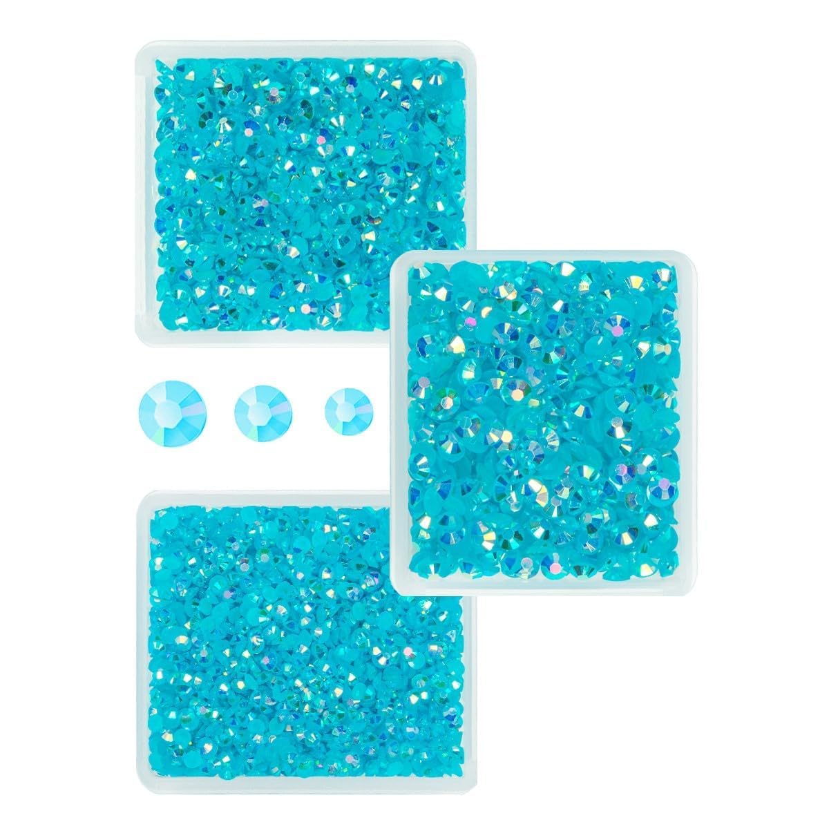 3mm 4mm 5mm Teal Blue AB Resin Rhinestones for Crafting Turquoise Blue AB Flatback Jelly Stones Bulk SS10 SS16 SS20 Non-Hotfix Diamonds Gems for Nails Face Eyes Makeup Mugs Tumblers DIY Crafts