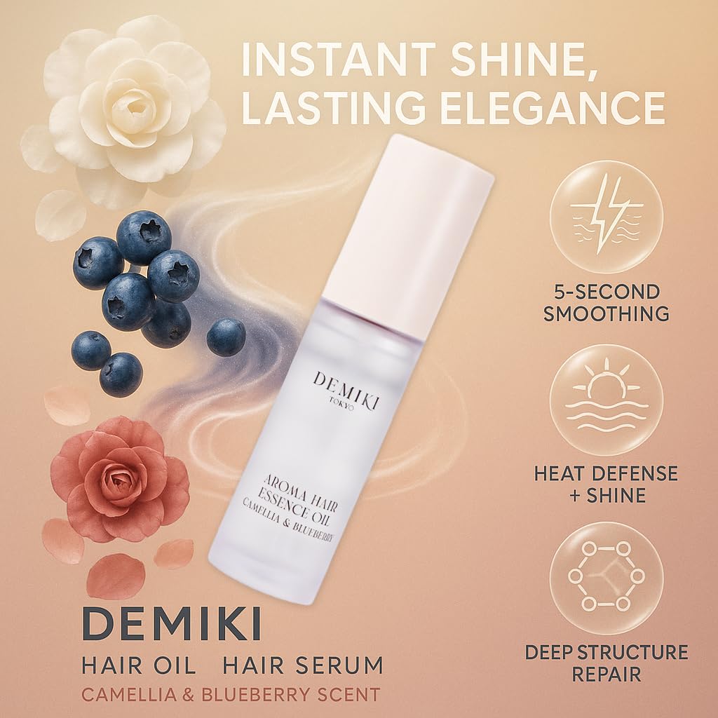 Hair Oil Japanese Hair Care,Hair Oil for Frizzy Hair,Anti Frizz Hair Products for Women,Hair Moisturizer,Hair Perfume Oil,Hair Beauty Products,Hair Serum for Frizzy and Damaged Hair 1.18fl.oz