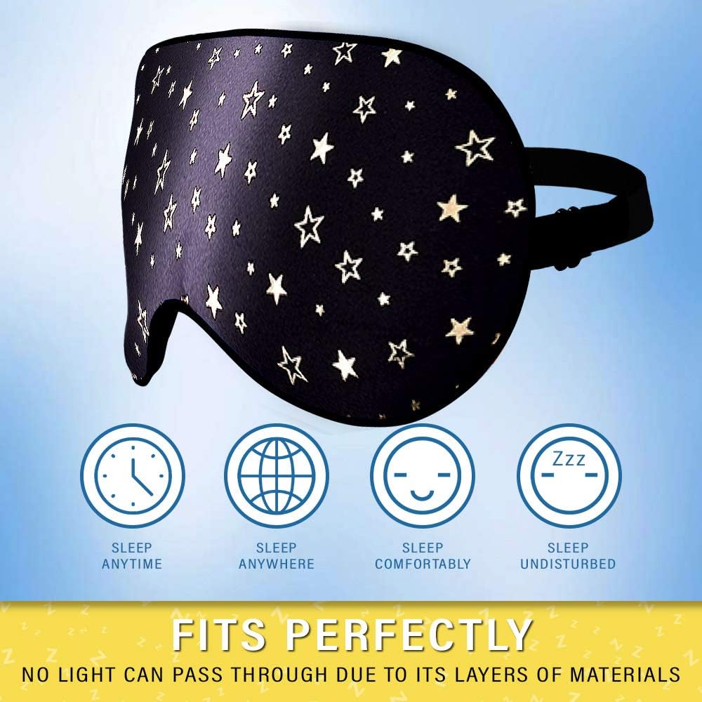 Silk Sleep Eye Mask for Men Women, Comfortable Super Soft Eye Mask with Adjustable Strap, 100% Pure Silk, Works with Every Nap Position, Ultimate Sleeping Aid Blindfold, Blocks Light, Jersey Slumber