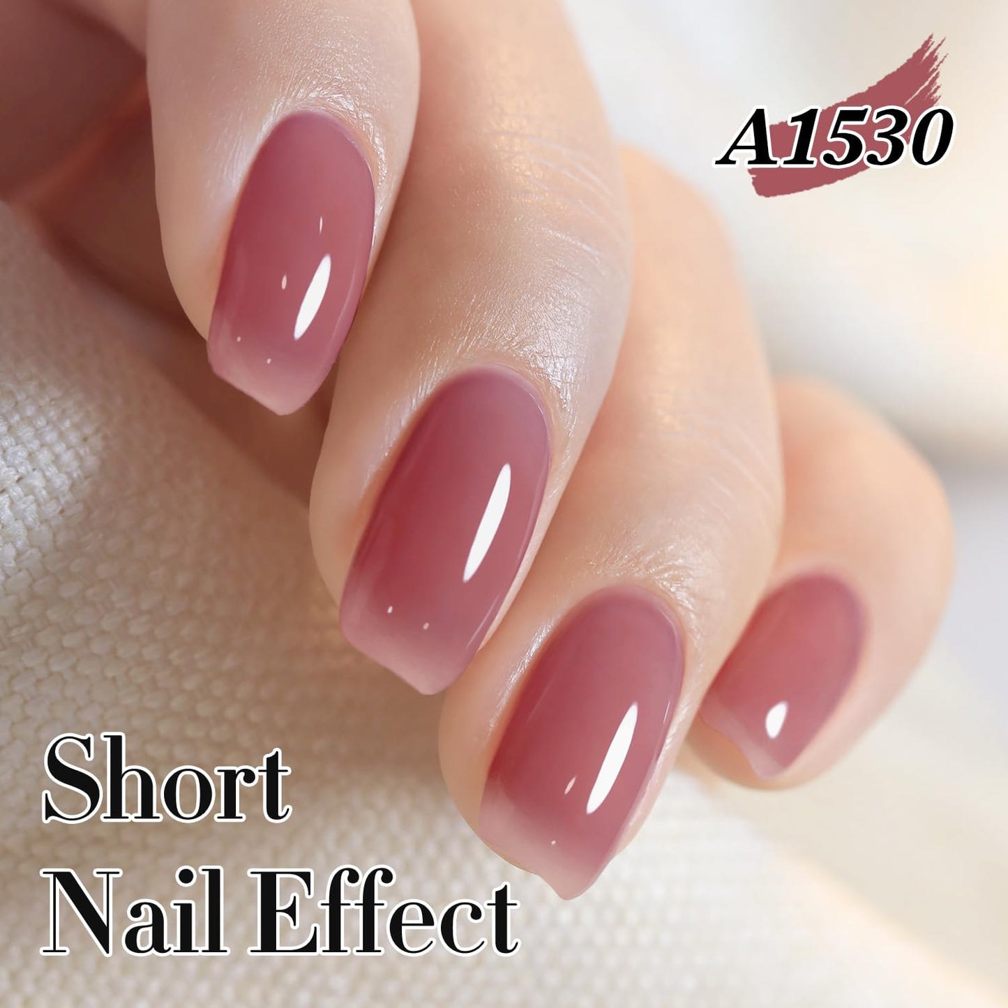 Double Rhythm 0.50 OZ Translucent Gel Polish Same Color Same Bottle Sheer Pastel Neutral Natural Milky 15 ML Jelly UV Nail Art DIY at Home (Light Plum-A1530)