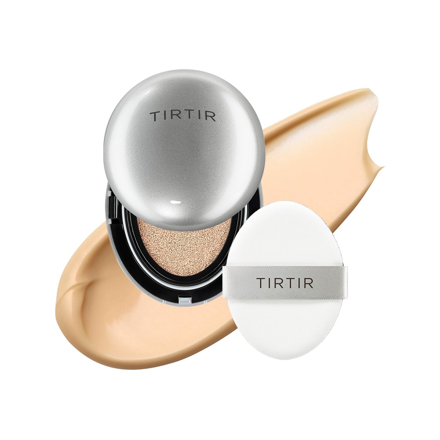 [*Mini Size*] TIRTIR Aura Glow Silver Cushion | Korean Cushion Foundation, (#23N Sand, 0.15 Fl Oz)