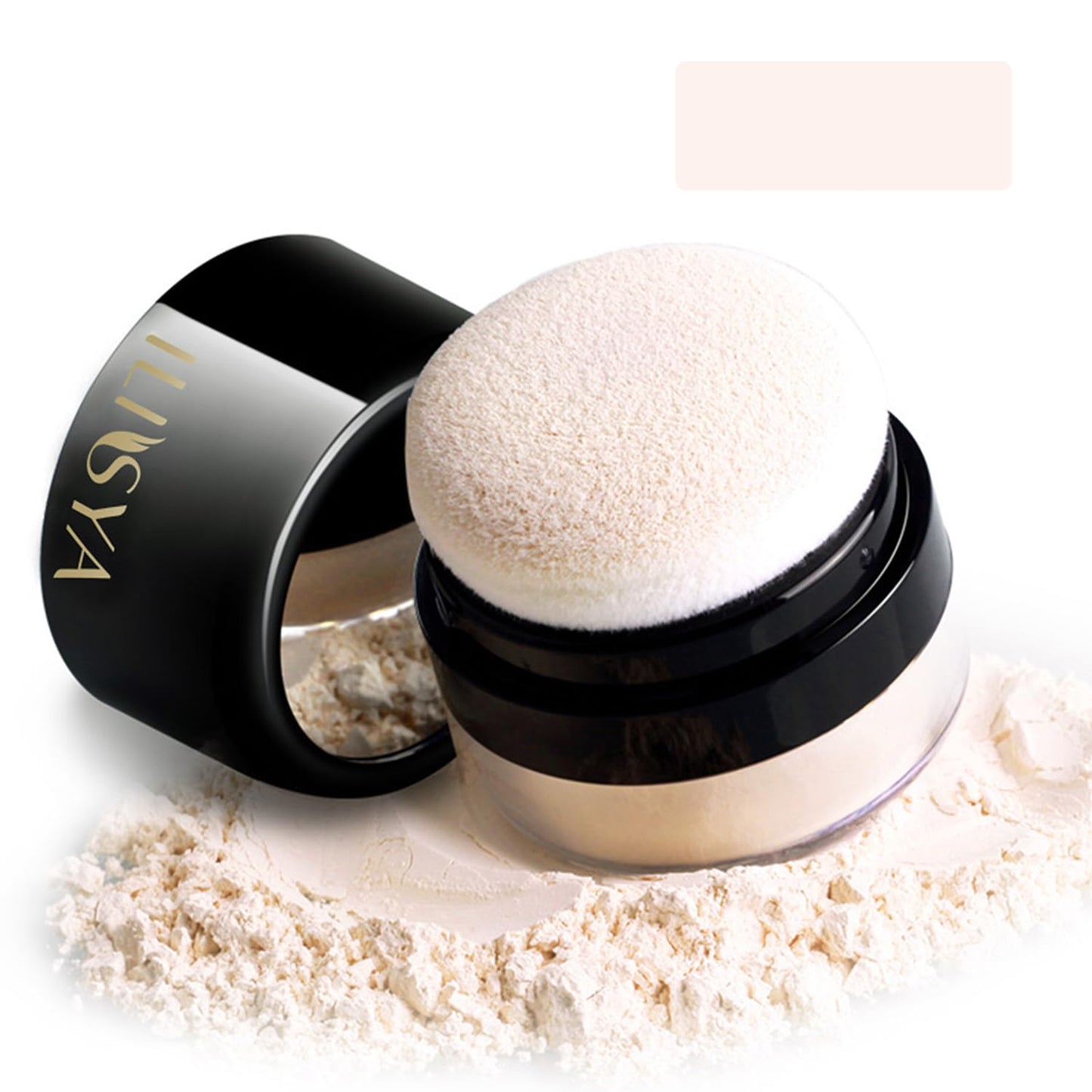 Setting Powder Lightweight Loose Powder Finishing Powder Long-Lasting Face Powder Waterproof with Soft Mushroom Powder Puff & Mirror, Matte Finish,0.28 Oz (Fair Ivory/Matte)