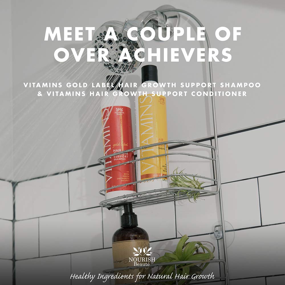 Nourish Beaute Vitamins Premium Shampoo and Conditioner Set for Hair Loss that Promotes Hair Regrowth For Men and Women, 2 Pack, 10 Ounces Each