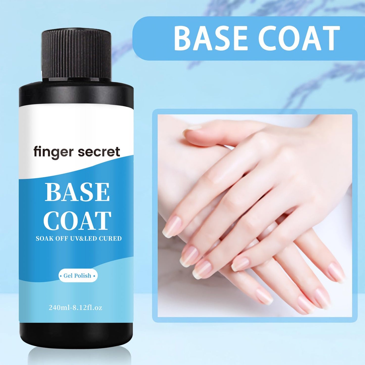 Base Coat, 240ml/8fl.oz, Gel Polish Nail Polish for Nail Art Manicure DIY