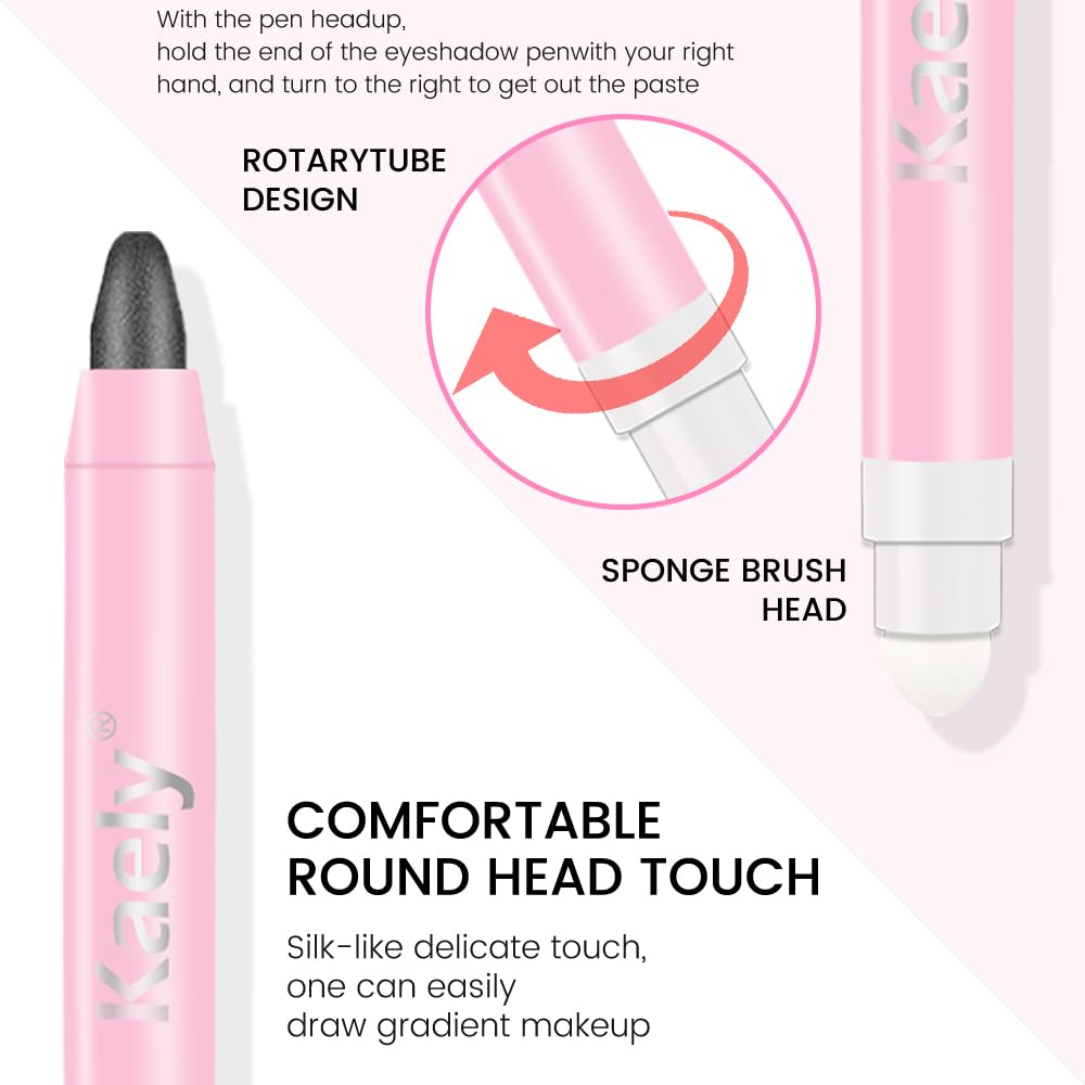 evpct 2Pcs Cream Eye Shadow Brightener Sticks Set for Eyes Waterproof, Pearl White & Pearl Black Shimmer Cream Eyeshadow Applicator Stick Pigmented Eye Makeup sombras en crema para ojos 01+03