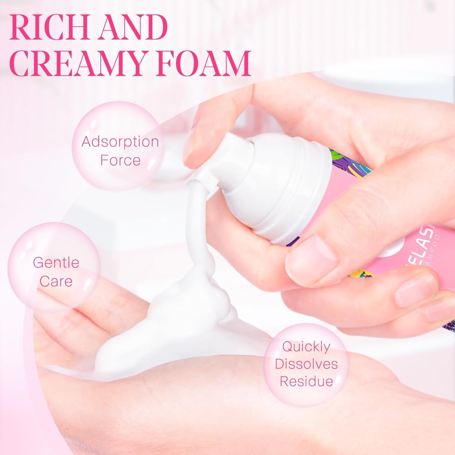 Buqikma Lash shampoo for Eyelash Extension, 60Ml/2.11fl.Oz Eyelash Shampoo Kit with Lash Wash Brushes Gentle Lash Extension Cleanser for Professional Salon and Home Eyelash Care