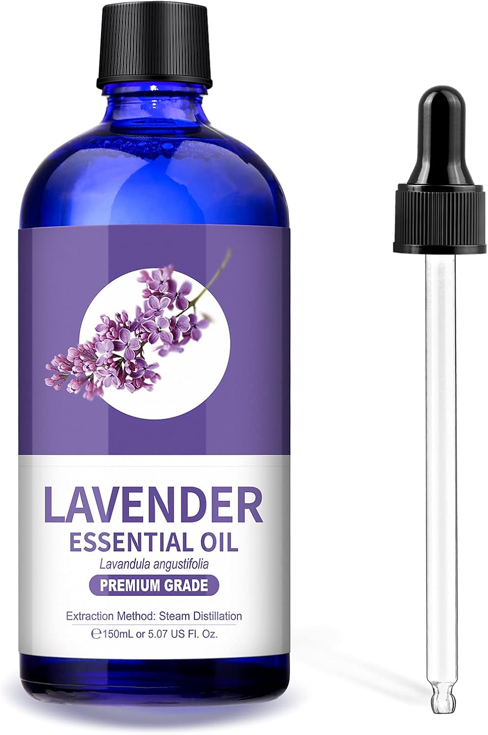 Lagunamoon Lavender Essential Oil - Pure Essential Oils for Diffusers, Humidifiers, Aromatherapy, Cars, Yoga, Home Essentials - Relaxing Fragrance Scents for Fresheners and Candle Making (150ml)