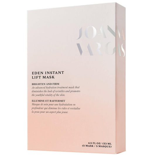 Joanna Vargas Eden Instant Face Lift Facial Mask – Hydrating Collagen Sheet Mask for Glowing Skin – Firming Face Mask with Hyaluronic Acid – Anti Aging Facial Mask for Women – 5 sheets