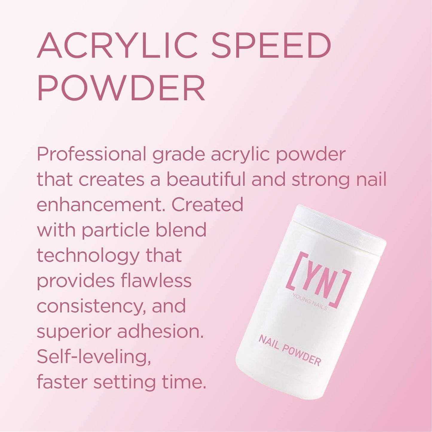 Young Nails Acrylic Core Powder - Self-Leveling Acrylic Nail Powder, Clear Nude Pink White Acrylic Powder for Nail Extenstion, Professional Grade, Superior Adhesion, Color - Natural, 660g