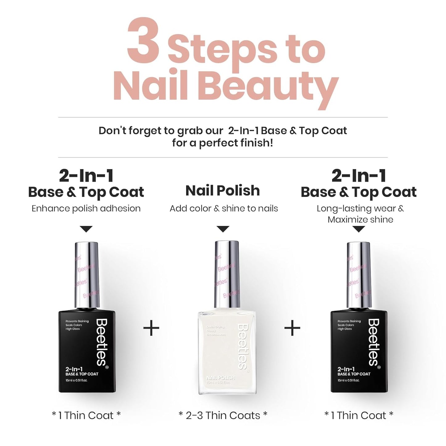 Beetles Nail Polish - Milky White Nail Polish Milk Cheese Color Nail Concealer Fast Dry Quick French White Cream Nail Strengthener and Growth Treatment for Thin and Damaged Nails,0.51 FL OZ