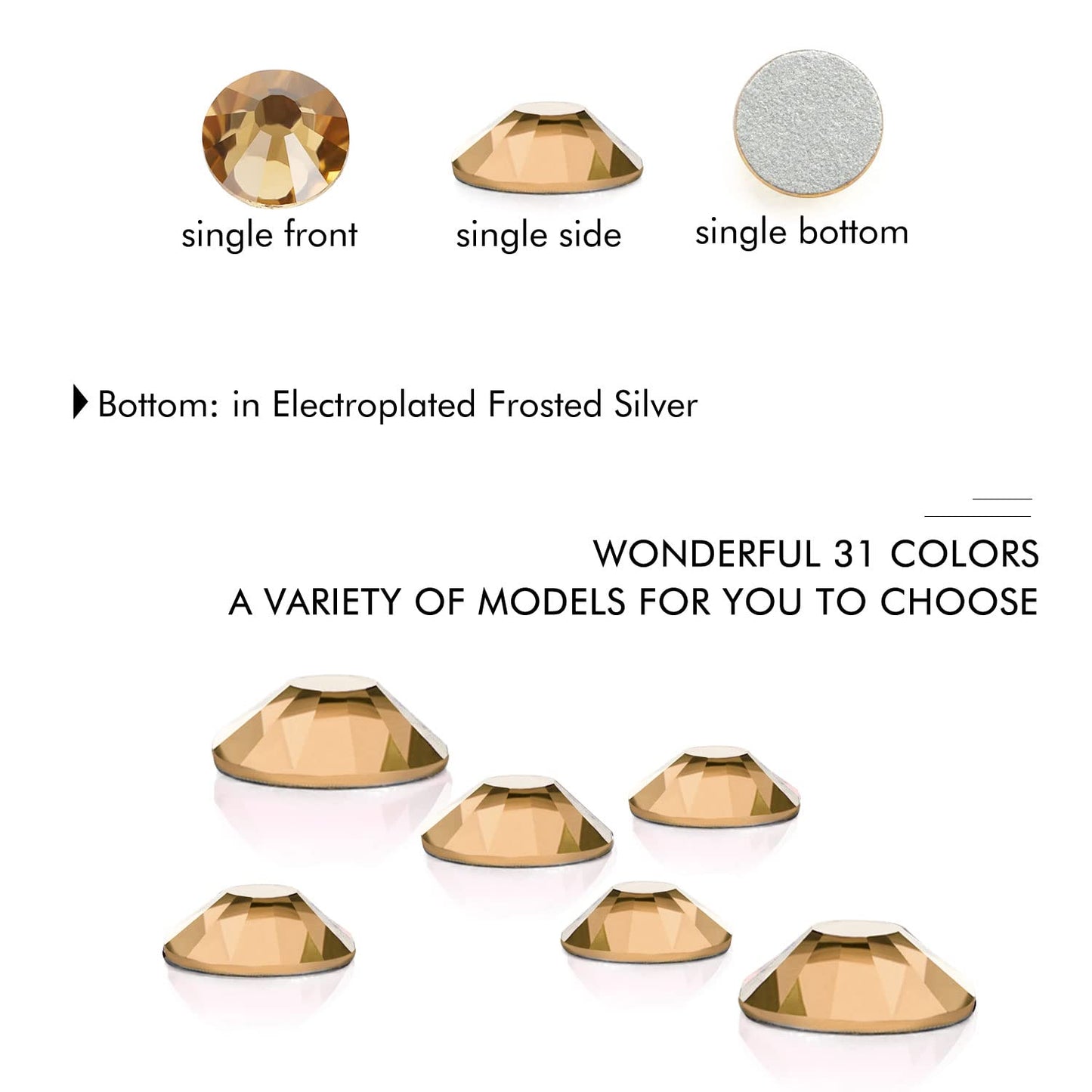 1440Pcs Topaz Crystal Rhinestones,Glass Flatback Rhinestones Gemstones Mini for Nail Face Makeup Art Crafts Clothes Decoration -(SS10,2.8mm,Topaz)