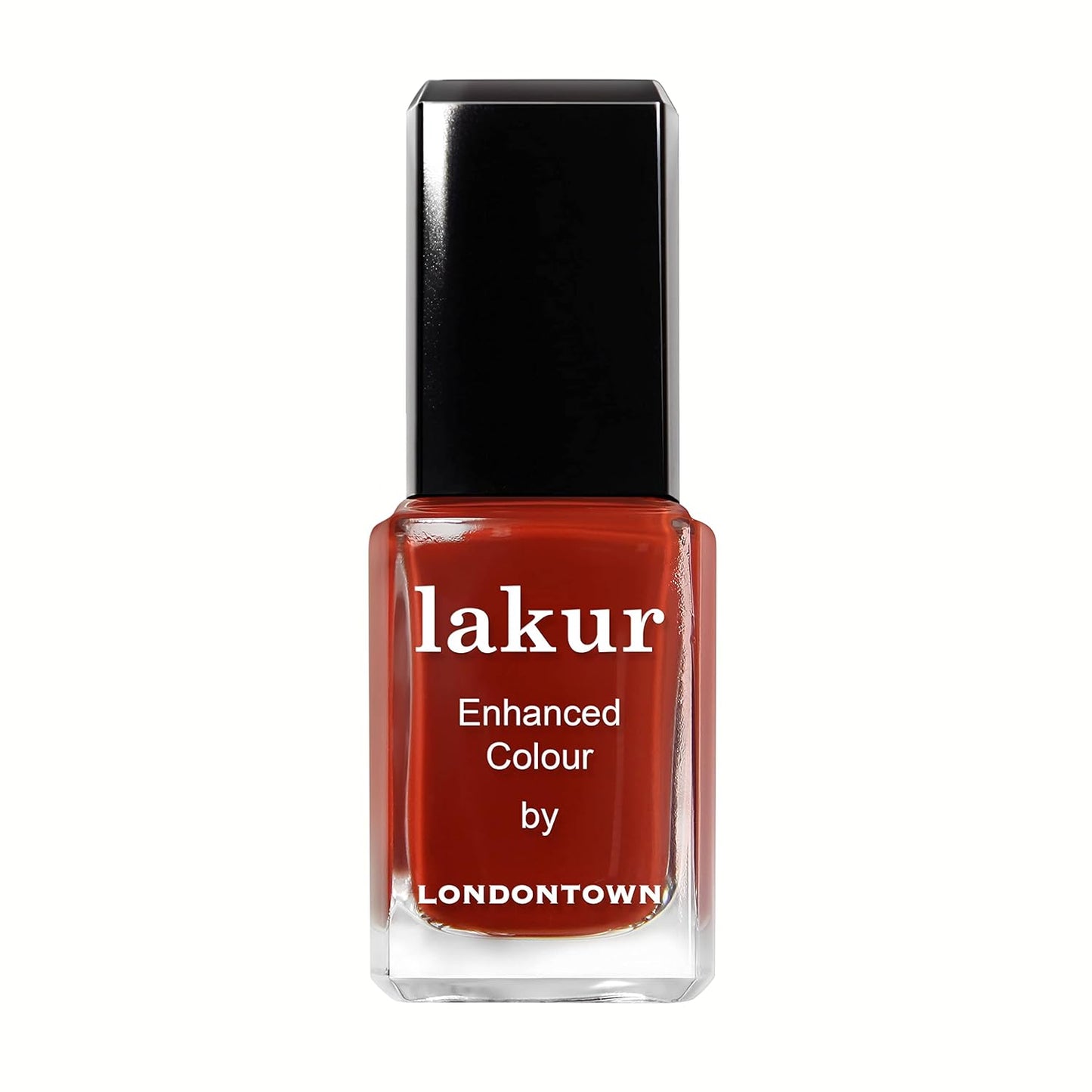 LONDONTOWN lakur Nail Polish - Chip-Resistant, Non-Toxic, Conditions & Hydrates Nails | Glossy Rich Red-Brown, Woodstock, .40 fl oz