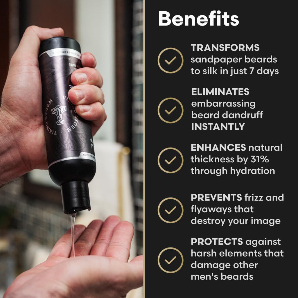 The Beard Struggle - Radiance Beard Wash & Conditioner Bundle - Gold Collection - Pack of 2, Hoenir's Poem - Nourish, Cleanse, Softens, & Strengthens Beard - Beard Wash and Conditioner for Men