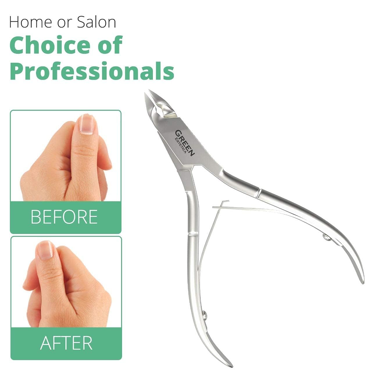 Professional Cuticle Trimmer Nail Cuticle Cutter Stainless Steel Cuticle Nippers with Sharp Blades of Cuticle Remover Clippers Manicure Tools Double Spring - Pedicure Nail Tools (Silve - 4 Pack)