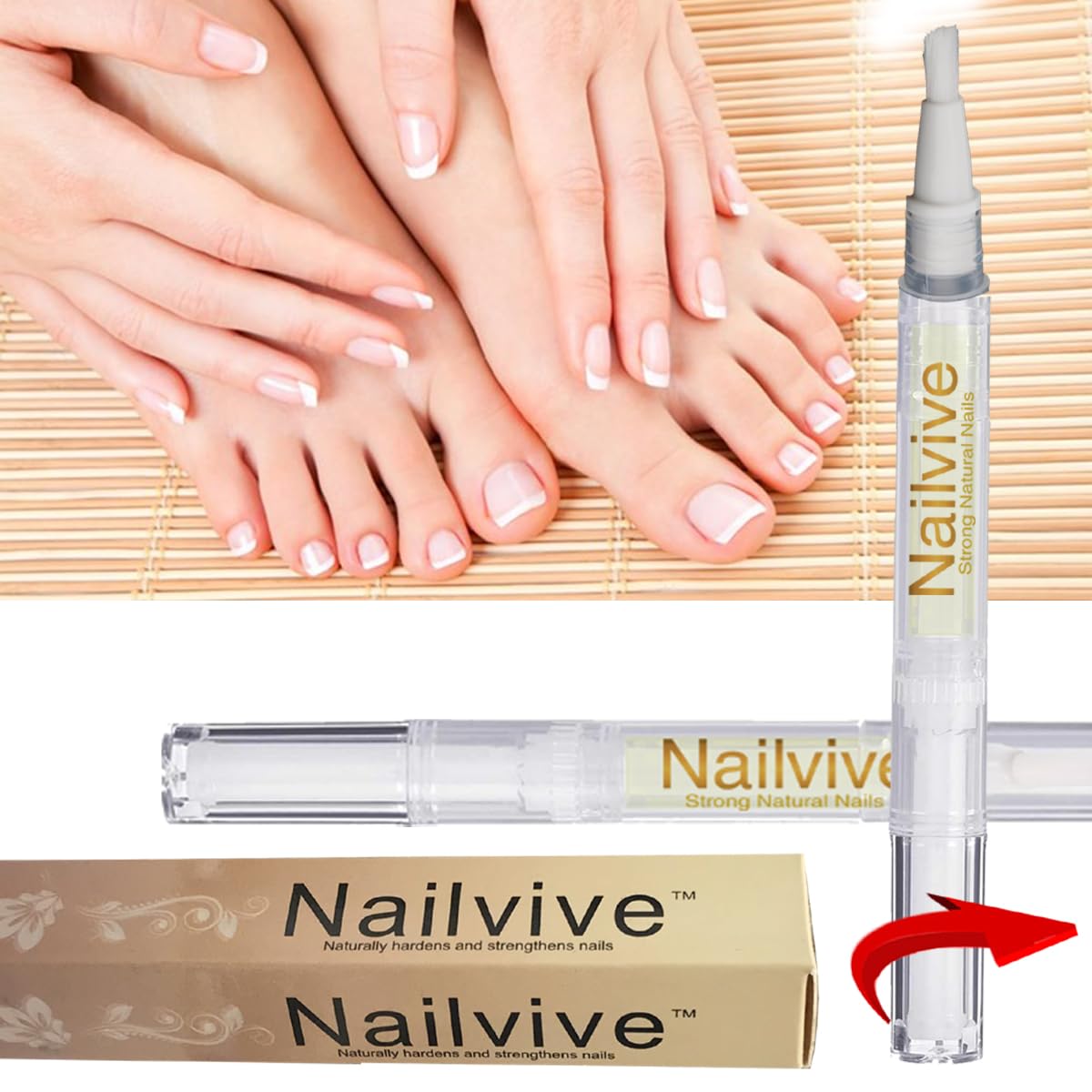 NAILVIVE Nail Serum Powerful Magic-like Silk Proteins Proven Natural Formula Strengthening Hardening nails Instantly Prevents Splits Chips Peels Cracks on Your Nails (PEN APPLICATOR)
