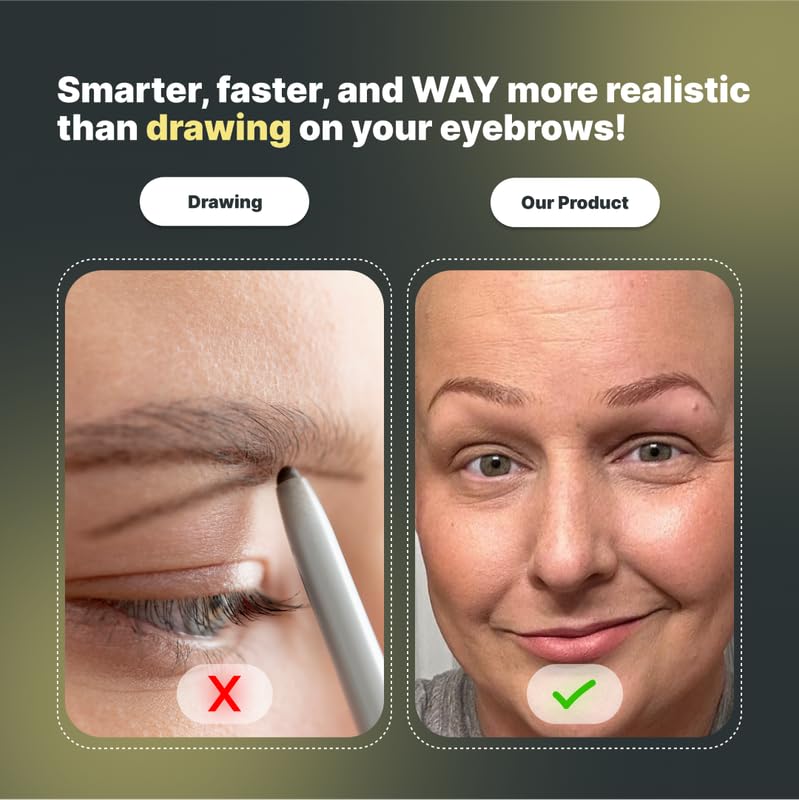 20 Pairs Medium Brown Temporary Eyebrow Tattoos, Waterproof and Smudge-Proof Medium Sassy Swerve Style Realistic Eyebrow Stickers for Women, Easy to Apply, Won't Work on Existing Brows