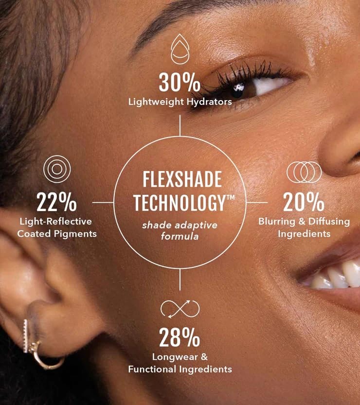 Long-Lasting Lightweight Foundation & Brush Duo | Cruelty-Free, Fragrance-Free, Buildable, Transfer-Proof Liquid Makeup (Deep)