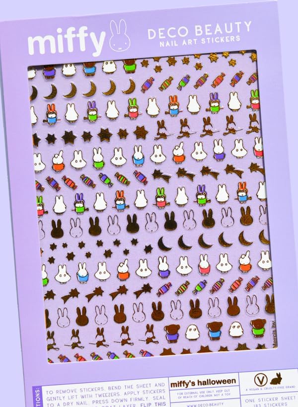 Miffy's Halloween Nail Stickers - Lightweight & Easy-to-Apply Nail Art with Trendy Design - Durable & Long-Lasting Nail Stickers for Women, Ideal for DIY Manicures & Salon-Quality Nails