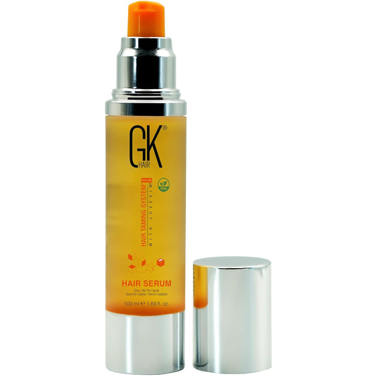 Global Keratin GKHAIR Smoothing Serum (Pack of 1/3.4 fl oz) - 100% Pure Organic Argan Oil | Hydrating Strength Shine Dry Damaged Repair Anti-Frizz Moistures Nourishment