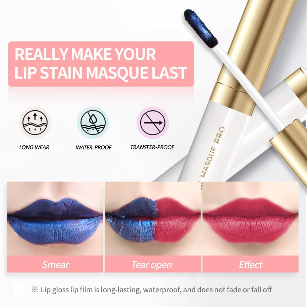 Lip Stain - Wipe-Off & Peel Off Lip Color | Waterproof, Long Lasting, Transfer-Resistant, Smudge-Proof Lip Tint | Easy Wipe Finish, High Pigment | All-Day Vibrant Kiss-Proof Lip Stain,Soft Rosy Brown